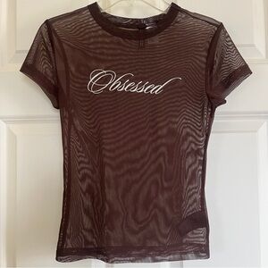 H&M Mesh Brown Top
